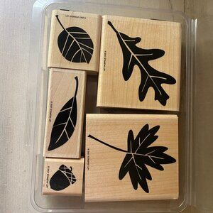 Stampin Up Autumn Fest 5 rubber stamps fall leaves acorn